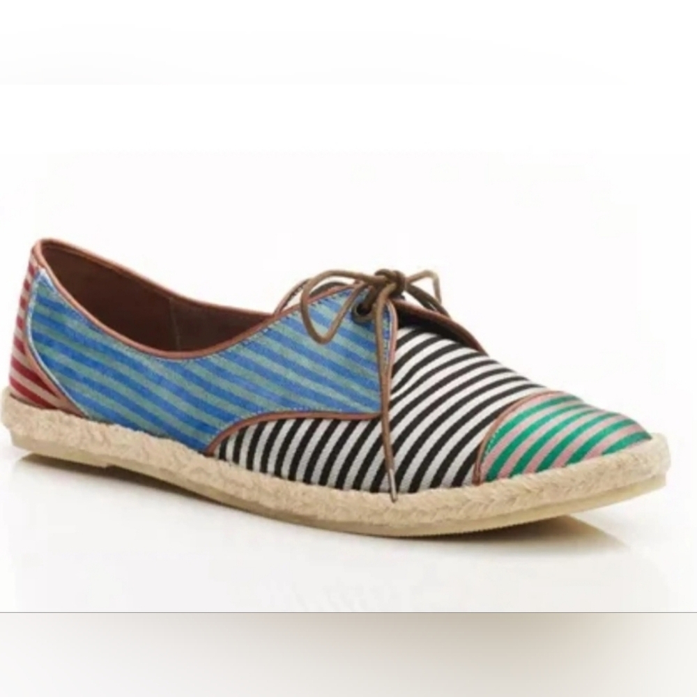 Tabitha Simmons Dolly Striped Silk Espadrilles Used 39